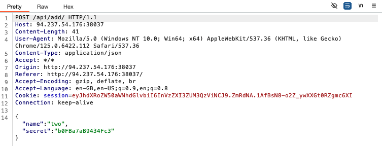 intercepted request when adding todo