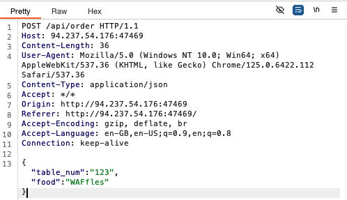 outgoing order request