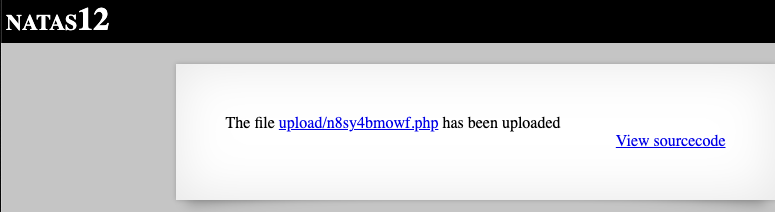 successful upload of PHP file