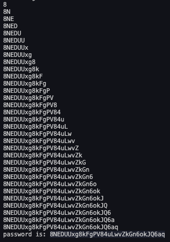 output of running exploit script