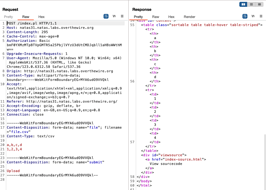 normal use of web app