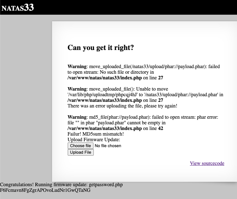 natas34 password printed