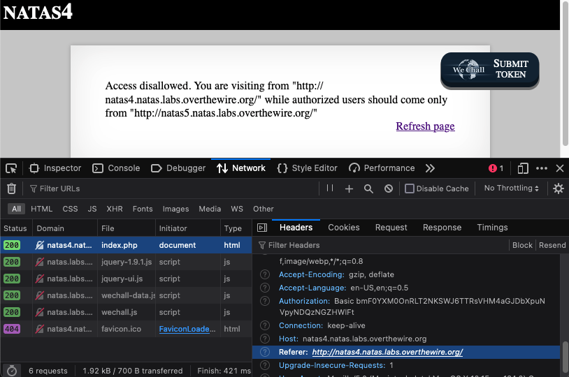 ‘Referer’ header in sent request